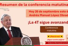 Resumen de la conferencia matutina – Hoy 20 de septiembre esto dijo Andrés Manuel López Obrador