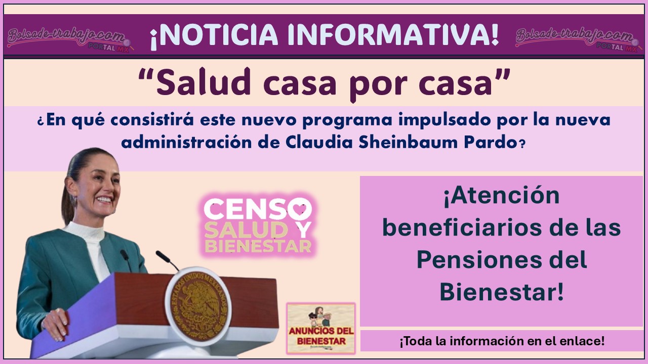 “Salud casa por casa” ¿En qué consistirá este nuevo programa impulsado por la nueva administración de Claudia Sheinbaum Pardo?