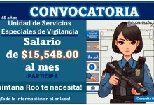 Secretaría de Seguridad Ciudadana de Quintana Roo lanza vacantes en su Unidad de Servicios Especiales de Vigilancia con atractivo sueldo de hasta $15,548.00 mensuales - Participa con hasta 45 años