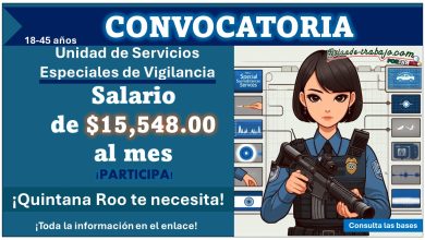 Secretaría de Seguridad Ciudadana de Quintana Roo lanza vacantes en su Unidad de Servicios Especiales de Vigilancia con atractivo sueldo de hasta $15,548.00 mensuales - Participa con hasta 45 años