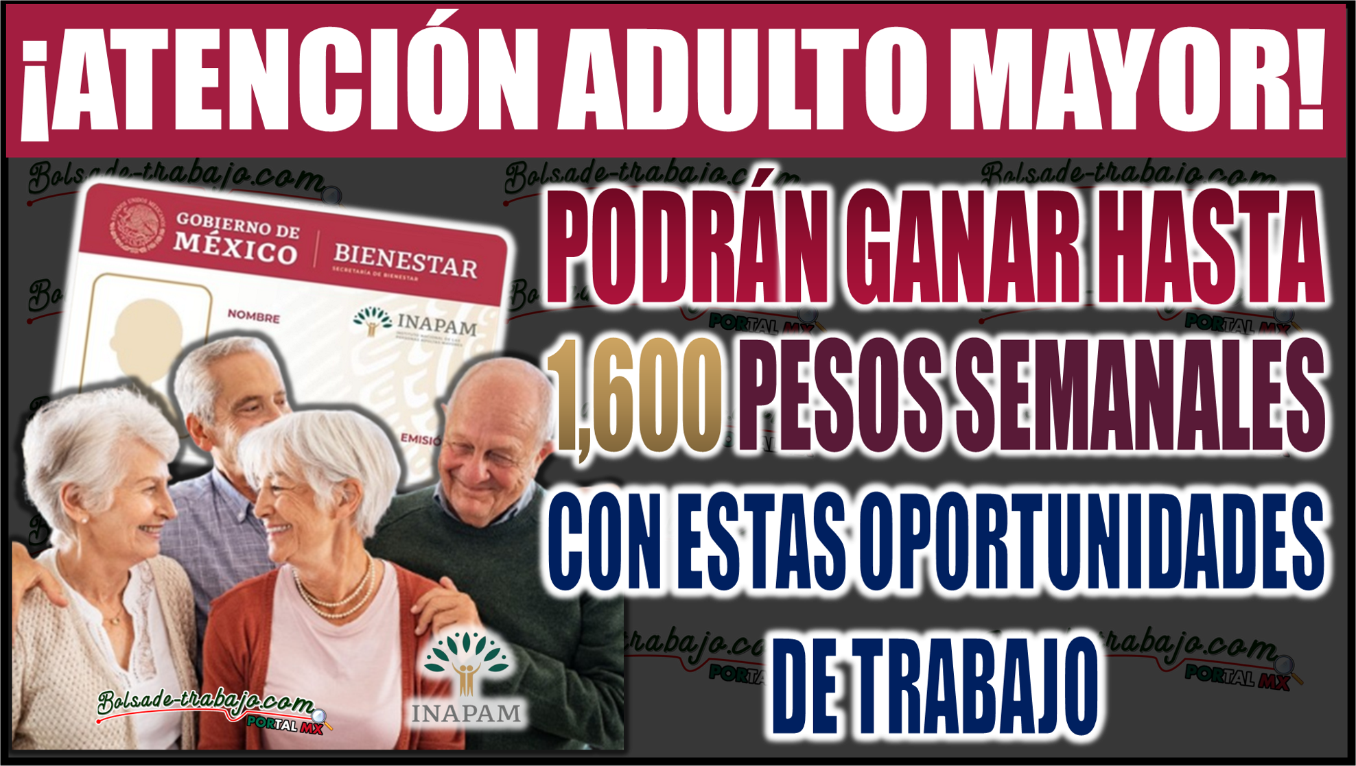 Tarjeta INAPAM: Adultos Mayores podrán ganar hasta 1,600 pesos semanales con estas oportunidades