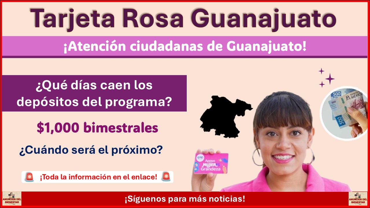 Tarjeta Rosa Guanajuato: ¿Qué días caen los depósitos del programa?