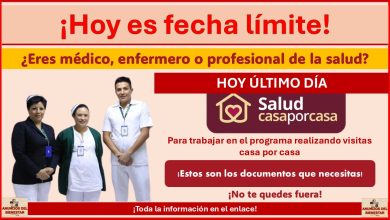 Último llamado para enfermeros y médicos para ser parte del programa “Salud casa por casa” ¡Estos son los documentos que necesitas!