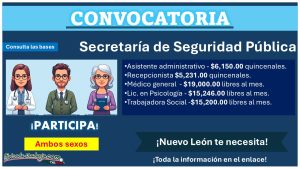 Únete a la Secretaría de Seguridad Pública de Pesquería, Nuevo León ¡Varias vacantes! - Sueldos desde $6,150.00 quincenales hasta $19,000 libres al mes - Aquí te brindamos toda la información