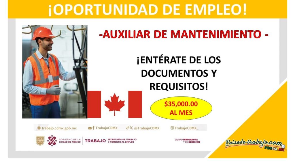 Convocatoria Auxiliar de Mantenimiento, Canadá