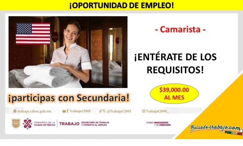 Empleo para Camarista en Empresa Estadounidense