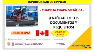 Empleo de Chapista Chapa Metálica, Canadá