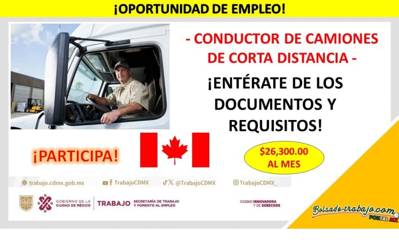 Empleo como Conductor de Camiones de Corta Distancia en Canadá