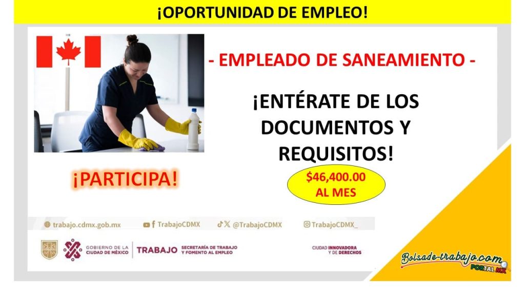 Convocatoria Empleado de Saneamiento, Canadá