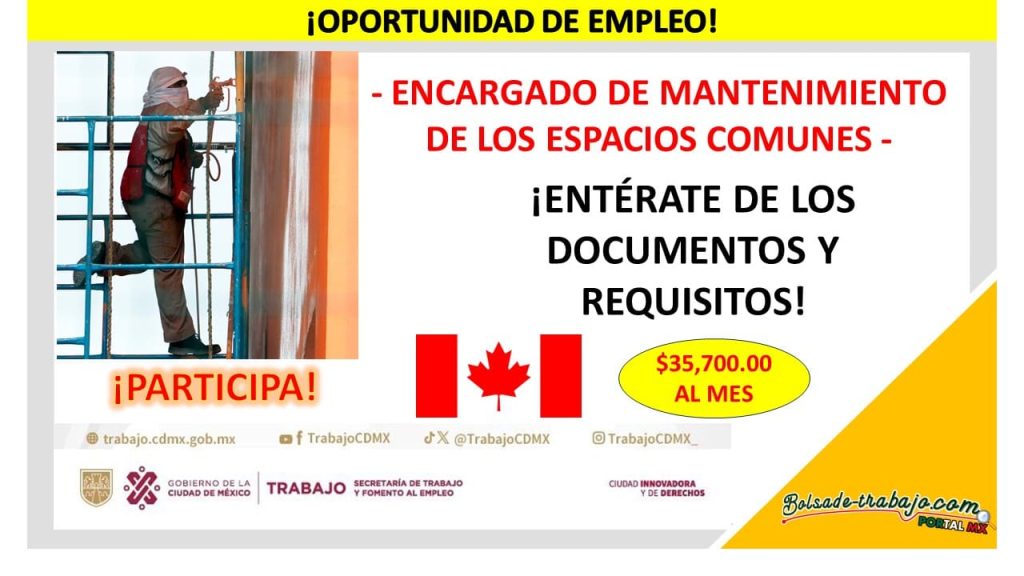 Empleo como Encargado de Mantenimiento de los Espacios Comunes en Canadá