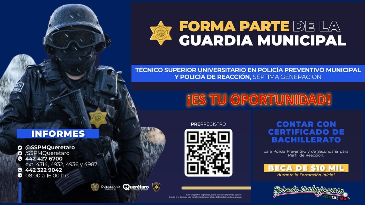 Convocatoria Guardia Municipal en Querétaro