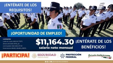 Convocatoria Guardia Protección Federal en Querétaro, Querétaro