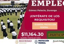 Convocatoria Guardia Protección Federal en Gómez Palacio, Durango