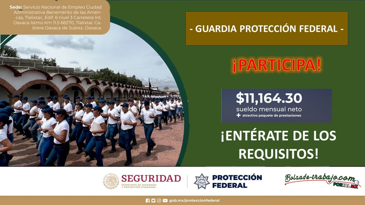 Convocatoria Guardia Protección Federal en Oaxaca de Juárez, Oaxaca
