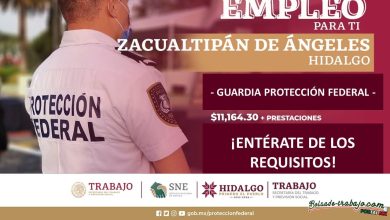 Convocatoria Guardia Protección Federal en Zacualtipán de Ángeles, Hidalgo