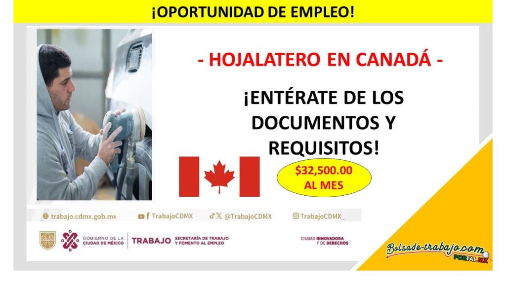 Convocatoria Hojalatero en Canadá