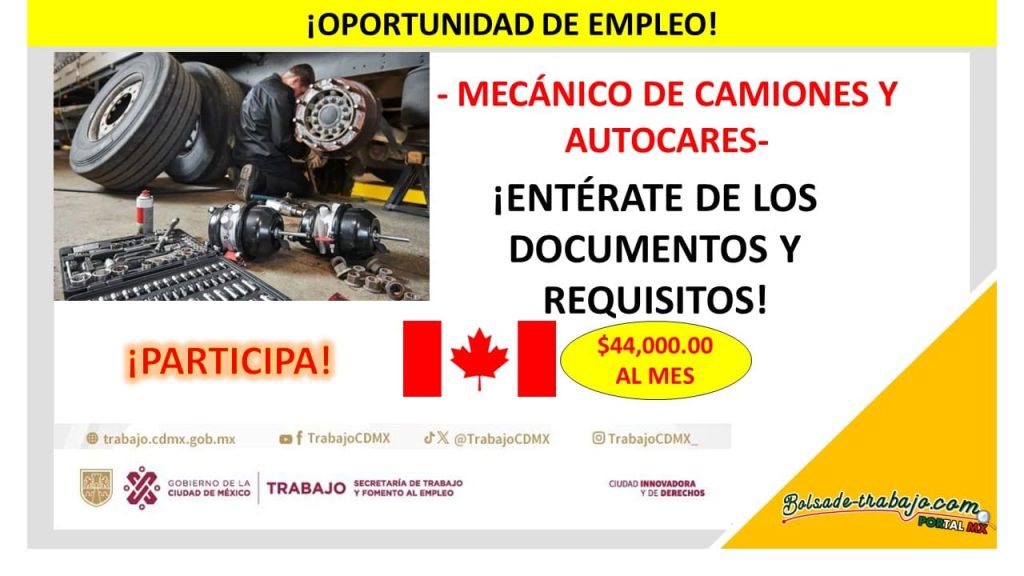 Empleo como Mecánico de Camiones y Autocares, Canadá