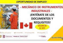 Convocatoria Mecánico de Instrumentos Industriales, Canadá