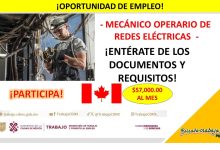 Empleo como Mecánico Operario de Redes Eléctricas, Canadá
