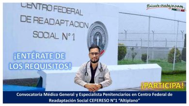 Convocatoria Médico General y Especialista Penitenciarios