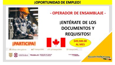 Empleo como Operador de Ensamblaje en Canadá