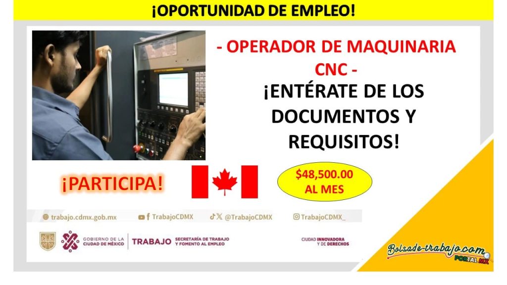 Empleo de Operador de Maquinaria CNC, Canadá