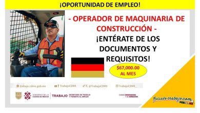 Convocatoria Operador de Maquinaria de Construcción, Alemania