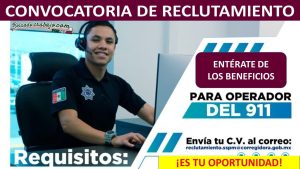 Convocatoria Operador del 911 en Corregidora, Querétaro