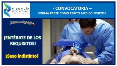 Convocatoria Perito Médico Forense de FGE Aguascalientes
