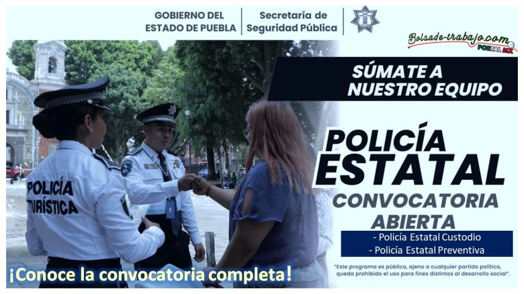 Convocatoria Policía Estatal en Puebla