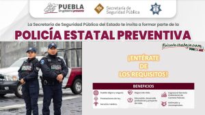 Convocatoria Policía Estatal Preventiva en Puebla