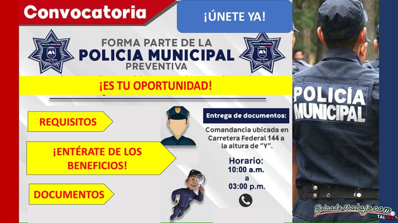 Convocatoria Policía Municipal Cañada Morelos, Puebla