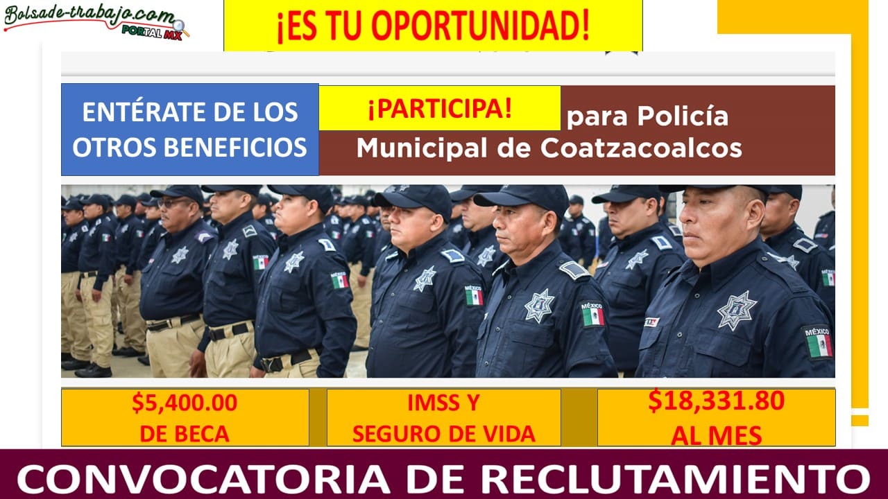 Convocatoria Policía Municipal de Coatzacoalcos, Veracruz