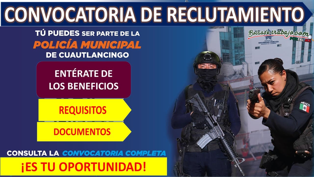 Convocatoria Policía Municipal Cuautlancingo, Puebla