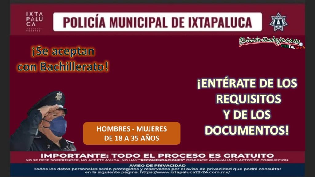 Convocatoria Policía Municipal de Ixtapaluca, Estado de México