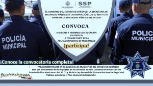 Convocatoria Policía Municipal de Proximidad en Todos los Municipios de Durango