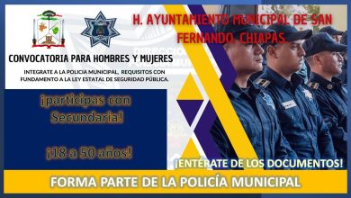 Convocatoria Policía Municipal de San Fernando, Chiapas