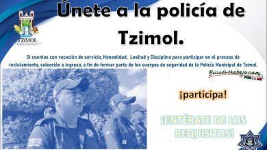 Convocatoria Policía Municipal de Tzimol, Chiapas