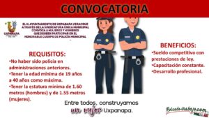 Convocatoria policía municipal de Uxpanapa, Veracruz