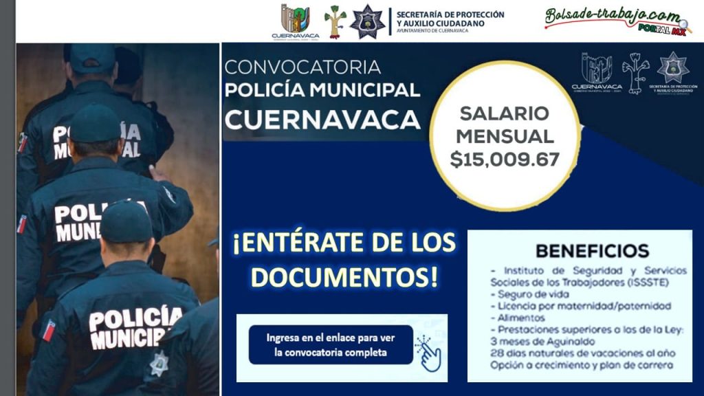 Convocatoria Policía Municipal en Cuernavaca, Morelos