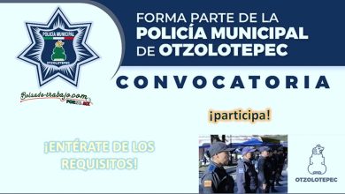 Convocatoria Policía Municipal en Otzolotepec, Estado de México