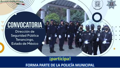 Convocatoria Policía Municipal en Tenancingo, Estado de México