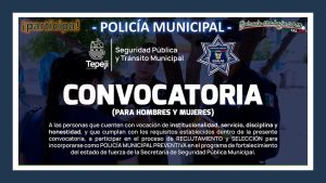 Convocatoria Policía Municipal en Tepeji del Río de Ocampo, Hidalgo