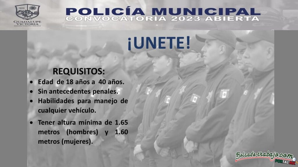 Convocatoria Policía Municipal de Guadalupe Victoria