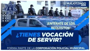 Convocatoria Policía Municipal Huejotzingo, Puebla