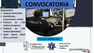 Convocatoria Policía Municipal Tehuácan, Puebla