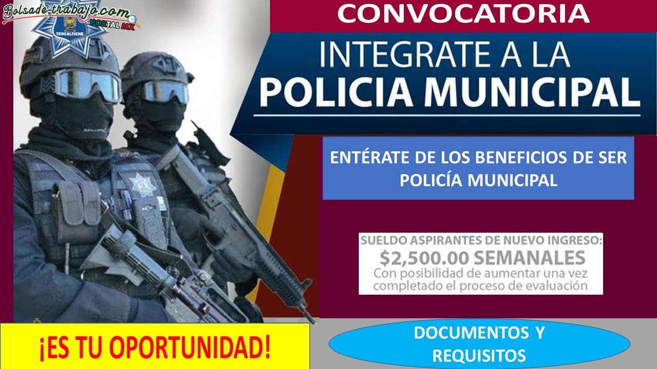 Convocatoria Policía Municipal Teocaltiche, Jalisco