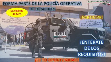 Convocatoria Policía Operativo de Reacción en Chalco, EDOMEX