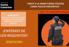 Convocatoria Policía Preventivo en Santa Catarina, Nuevo León