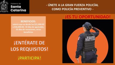 Convocatoria Policía Preventivo en Santa Catarina, Nuevo León